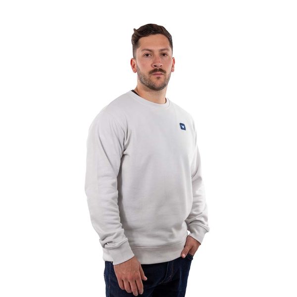 Poleron Hombre Crew Neck Minilogo Gris Claro Hang Loose - Imagen 2