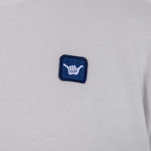 Poleron Hombre Crew Neck Minilogo Gris Claro Hang Loose - Imagen 5