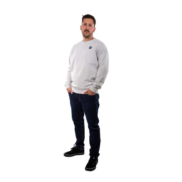 Poleron Hombre Crew Neck Minilogo Gris Claro Hang Loose - Imagen 6