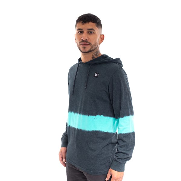Polera con capucha hombre hang loose gris melange - Imagen 3