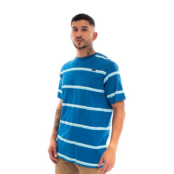 Polera manga corta hombre hang loose azul con rayas - Imagen 3