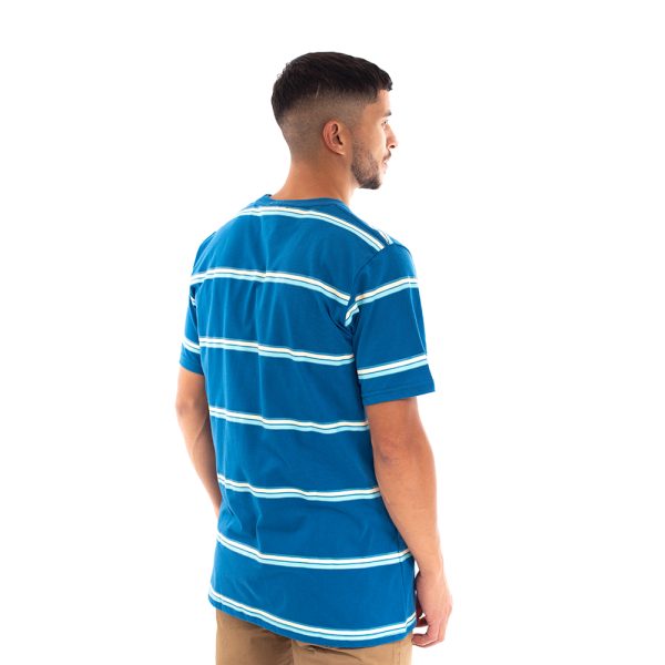 Polera manga corta hombre hang loose azul con rayas - Imagen 4