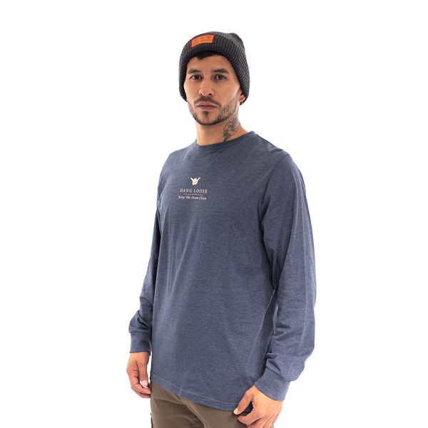 Polera manga larga hombre hang loose gris melange - Imagen 2