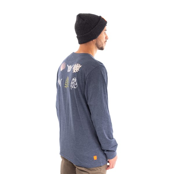 Polera manga larga hombre hang loose gris melange - Imagen 4
