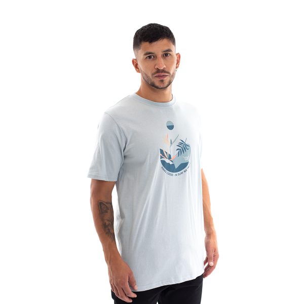 Polera manga corta hombre hang loose celeste in surf we trust - Imagen 3
