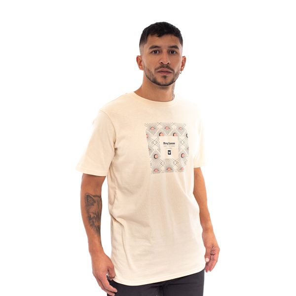 Polera manga corta hombre hang loose beige - Imagen 3