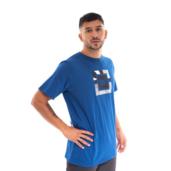 Polera manga corta hombre hang loose azul con mano - Imagen 2