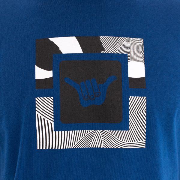 Polera manga corta hombre hang loose azul con mano - Imagen 4