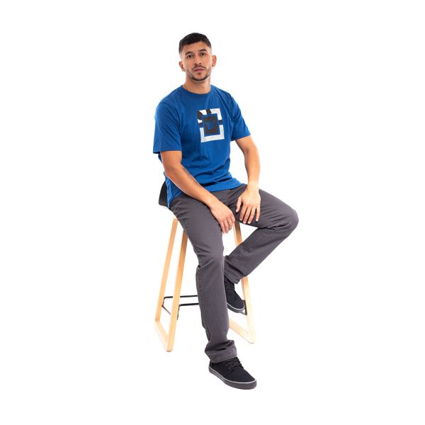 Polera manga corta hombre hang loose azul con mano - Imagen 6