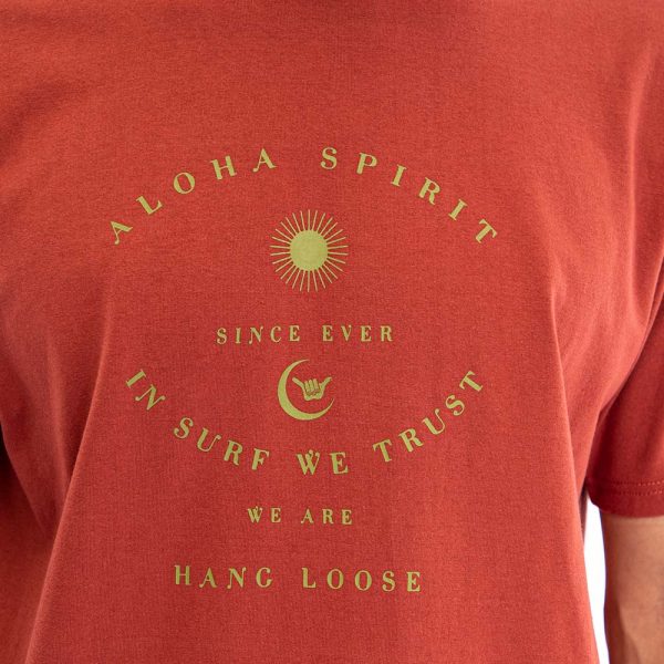 Polera Hombre Rojo Aloha Spirit Hang Loose - Imagen 2
