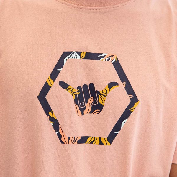 Polera Hombre Rosado Shaka Hang Loose - Imagen 2