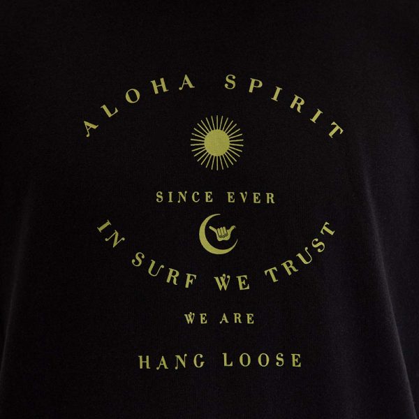 Polera Hombre Negro Shaka Aloha Spirit Hang Loose - Imagen 2