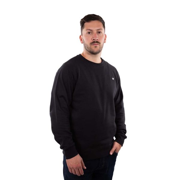 Poleron Hombre Crew Neck Minilogo Negro Hang Loose - Imagen 3