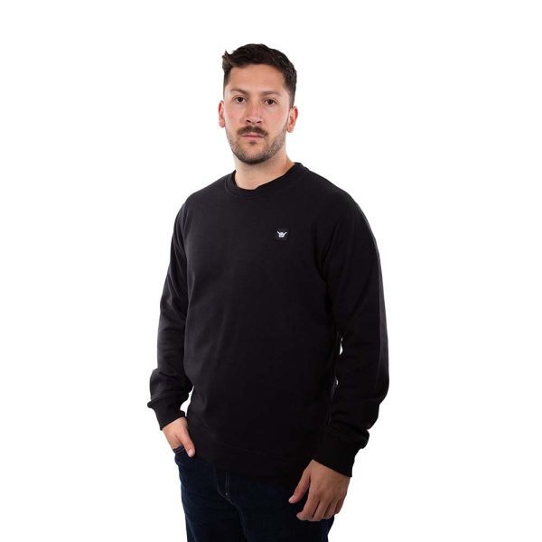 Poleron Hombre Crew Neck Minilogo Negro Hang Loose - Imagen 4