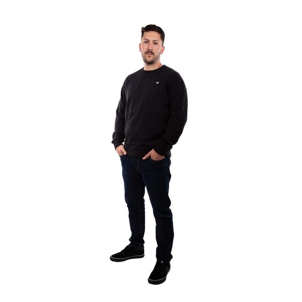 Poleron Hombre Crew Neck Minilogo Negro Hang Loose - Imagen 6