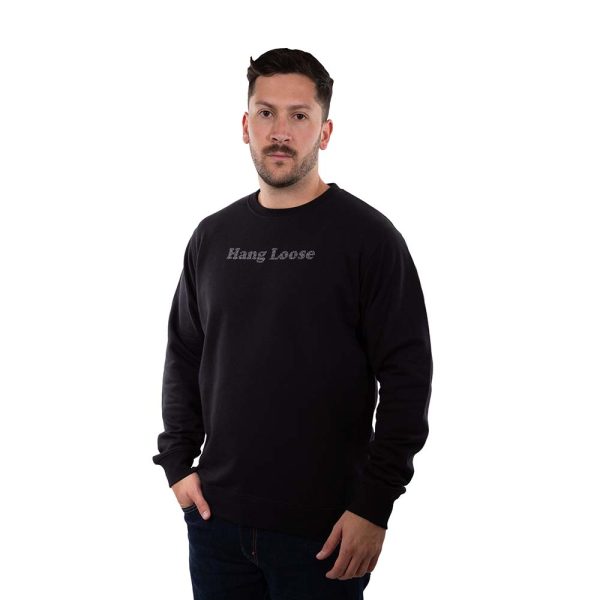 Poleron Hombre Crew Neck Salty Negro Hang Loose - Imagen 4