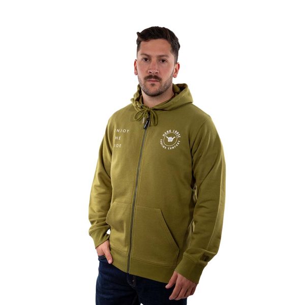 Poleron Hombre Full Zipper Dublog Verde Musgo Hang Loose - Imagen 4