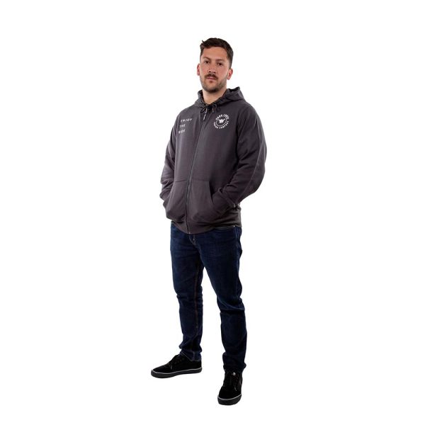 Poleron Hombre Full Zipper Dublog Gris Oscuro Hang Loose - Imagen 6