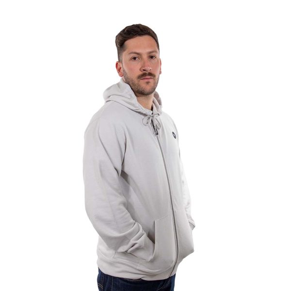 Poleron Hombre Full Zipper Logolabel Gris Claro Hang Loose - Imagen 3