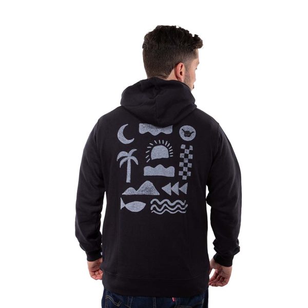 Poleron Hombre Hoodie Elements Negro Hang Loose - Imagen 2