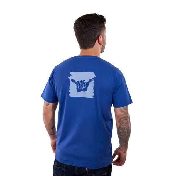 Polera Manga Corta Hombre Distortion Azul Hang Loose - Imagen 2