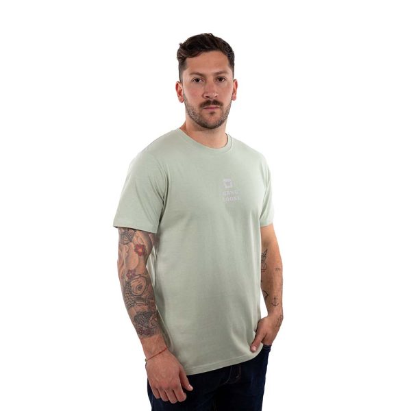 Polera Manga Corta Hombre Midlogo Verde Agua Hang Loose - Imagen 3
