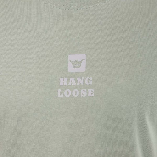 Polera Manga Corta Hombre Midlogo Verde Agua Hang Loose - Imagen 5