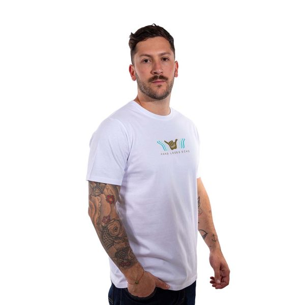 Polera Manga Corta Hombre Echo Blanco Hang Loose - Imagen 3