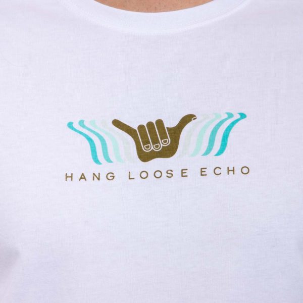 Polera Manga Corta Hombre Echo Blanco Hang Loose - Imagen 5