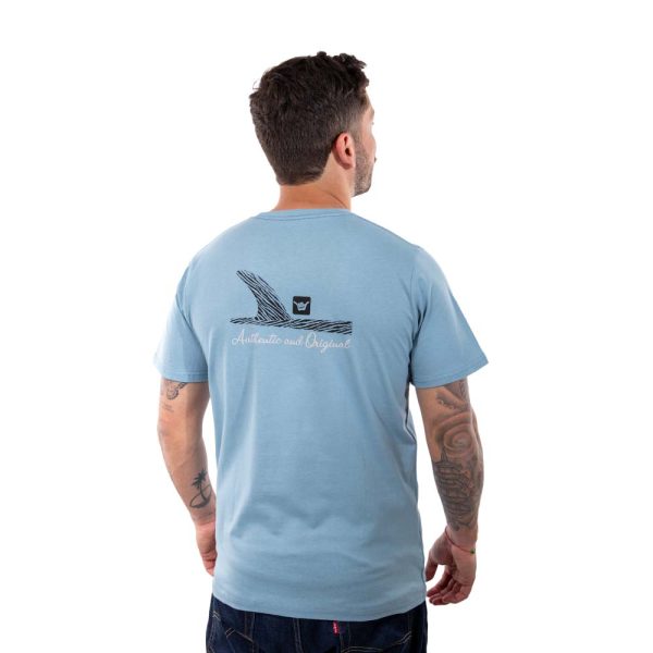 Polera Manga Corta Hombre Fin Celeste Hang Loose - Imagen 2