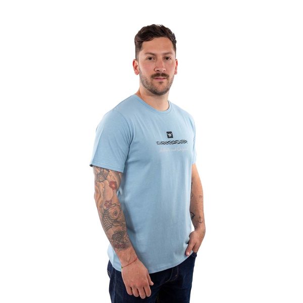Polera Manga Corta Hombre Fin Celeste Hang Loose - Imagen 3