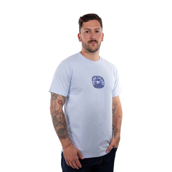 Polera Manga Corta Hombre Deck Celeste Hang Loose - Imagen 3