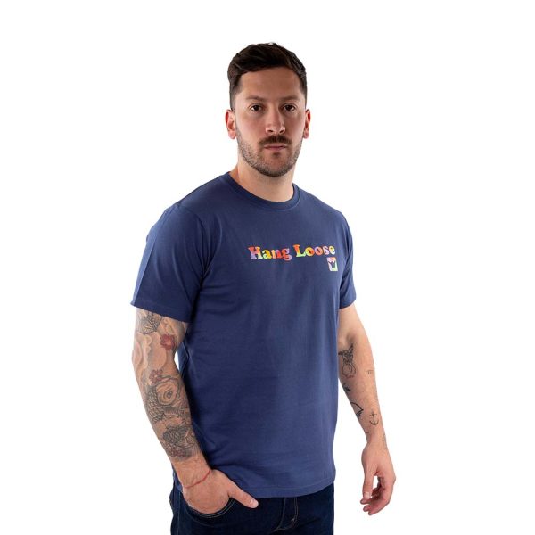 Polera Manga Corta Hombre Spray Azul Hang Loose - Imagen 3