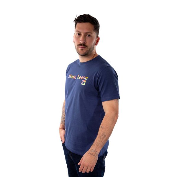 Polera Manga Corta Hombre Spray Azul Hang Loose - Imagen 4