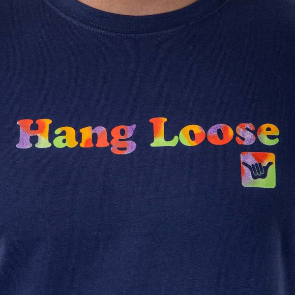 Polera Manga Corta Hombre Spray Azul Hang Loose - Imagen 5