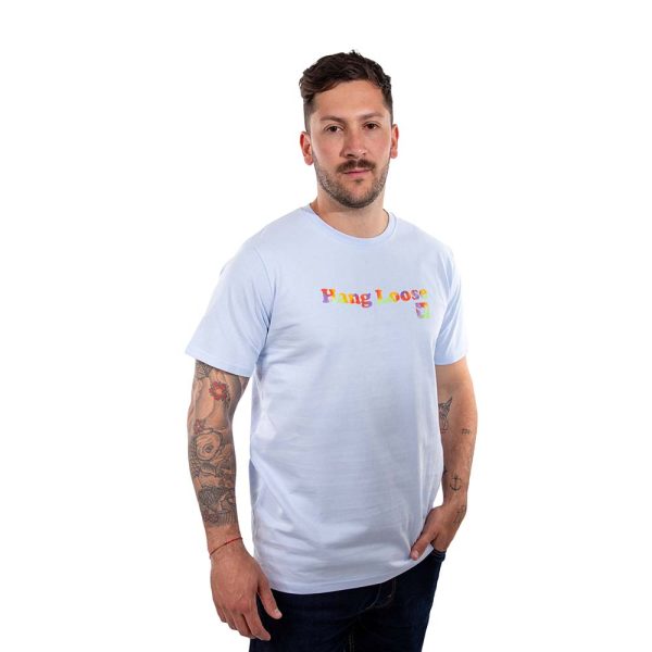 Polera Manga Corta Hombre Spray Celeste Hang Loose - Imagen 3