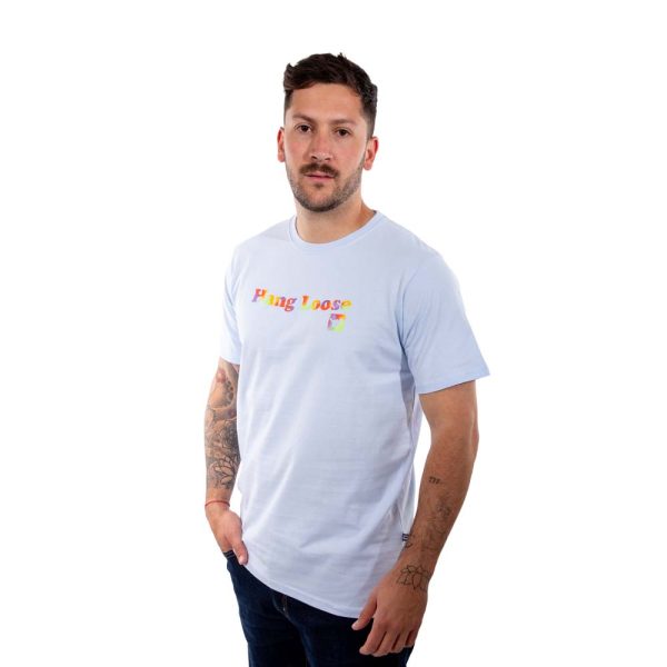 Polera Manga Corta Hombre Spray Celeste Hang Loose - Imagen 4