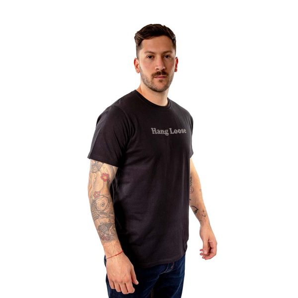 Polera Manga Corta Hombre Salty Negro Hang Loose - Imagen 3