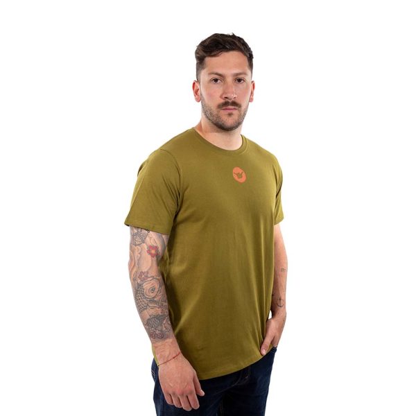 Polera Manga Corta Hombre Mountain Verde Musgo Hang Loose - Imagen 3