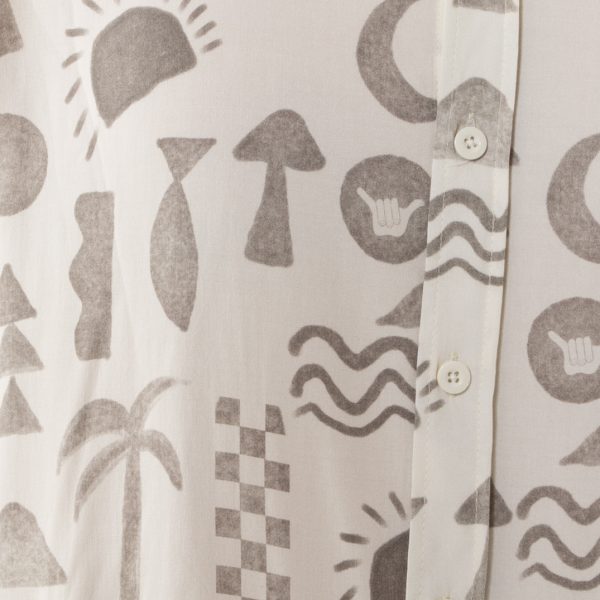 Camisa Guayabera Hombre Elements Beige Hang Loose - Imagen 2