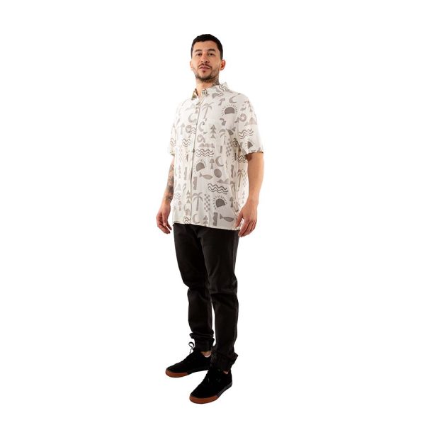 Camisa Guayabera Hombre Elements Beige Hang Loose - Imagen 6