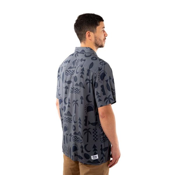 Camisa Guayabera Hombre Elements Gris Oscuro Hang Loose - Imagen 3