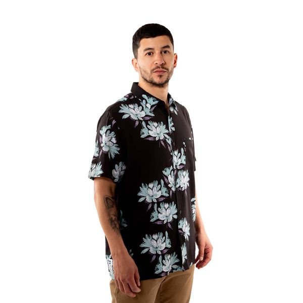 Camisa Guayabera Hombre Florida Negro Hang Loose - Imagen 4