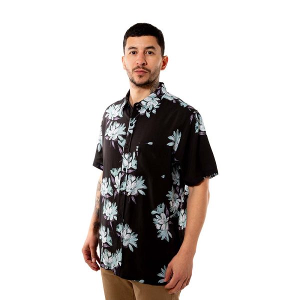 Camisa Guayabera Hombre Florida Negro Hang Loose - Imagen 5