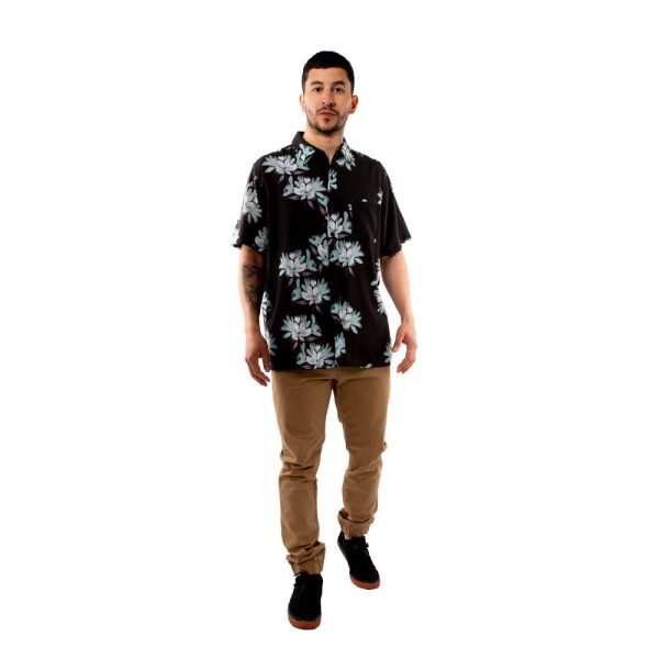 Camisa Guayabera Hombre Florida Negro Hang Loose - Imagen 6