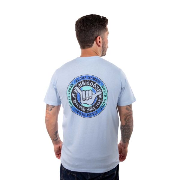 Polera Manga Corta Hombre Wax Celeste Hang Loose - Imagen 2