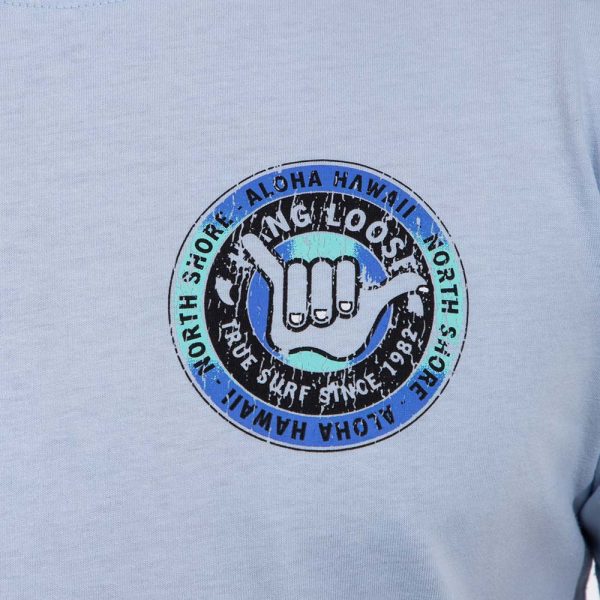 Polera Manga Corta Hombre Wax Celeste Hang Loose - Imagen 5