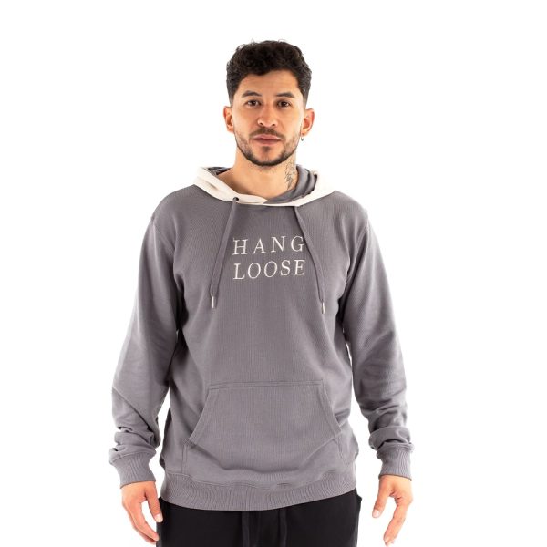 Polerón Con Cierre Hasta El Gorro Hombre Negro Hang Loose