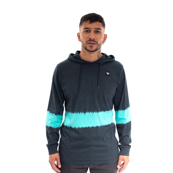 Polera con capucha hombre hang loose gris melange