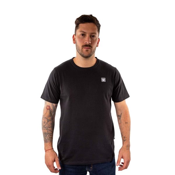 Polera Manga Corta Hombre Minilogo Negro Hang Loose